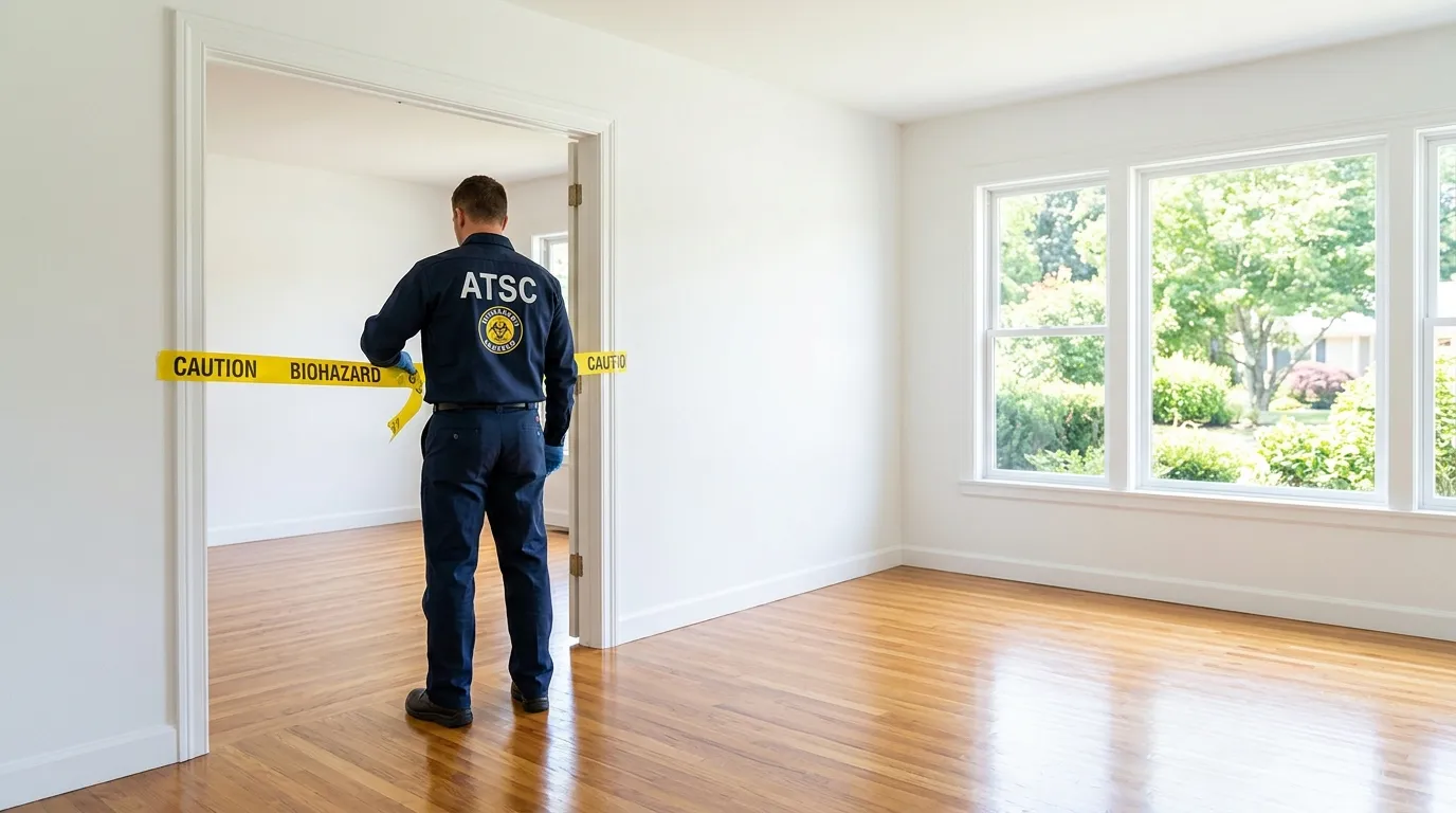Certified biohazard cleanup crew performing Decomposition Cleanup in Near North Side